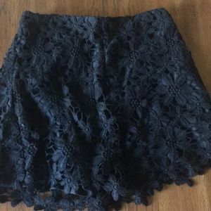 Black flower shorts